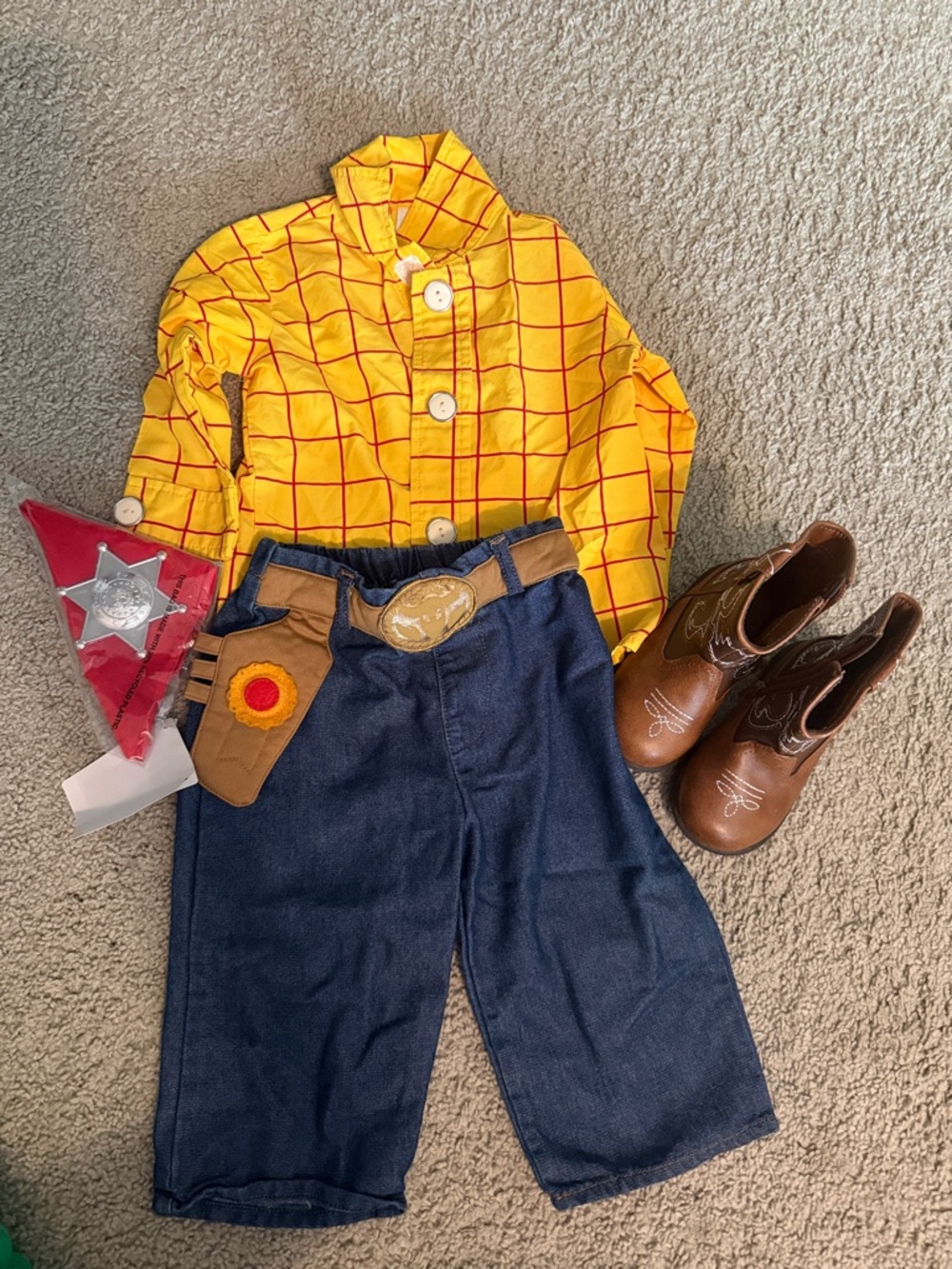 Disney Woody Yellow Plaid Shirt and Cowboy Set - Picture 2 of 2